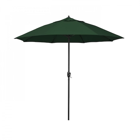 California Umbrella 9' Bronze Aluminum Market Patio Umbrella, Sunbrella Forest Green 194061337141